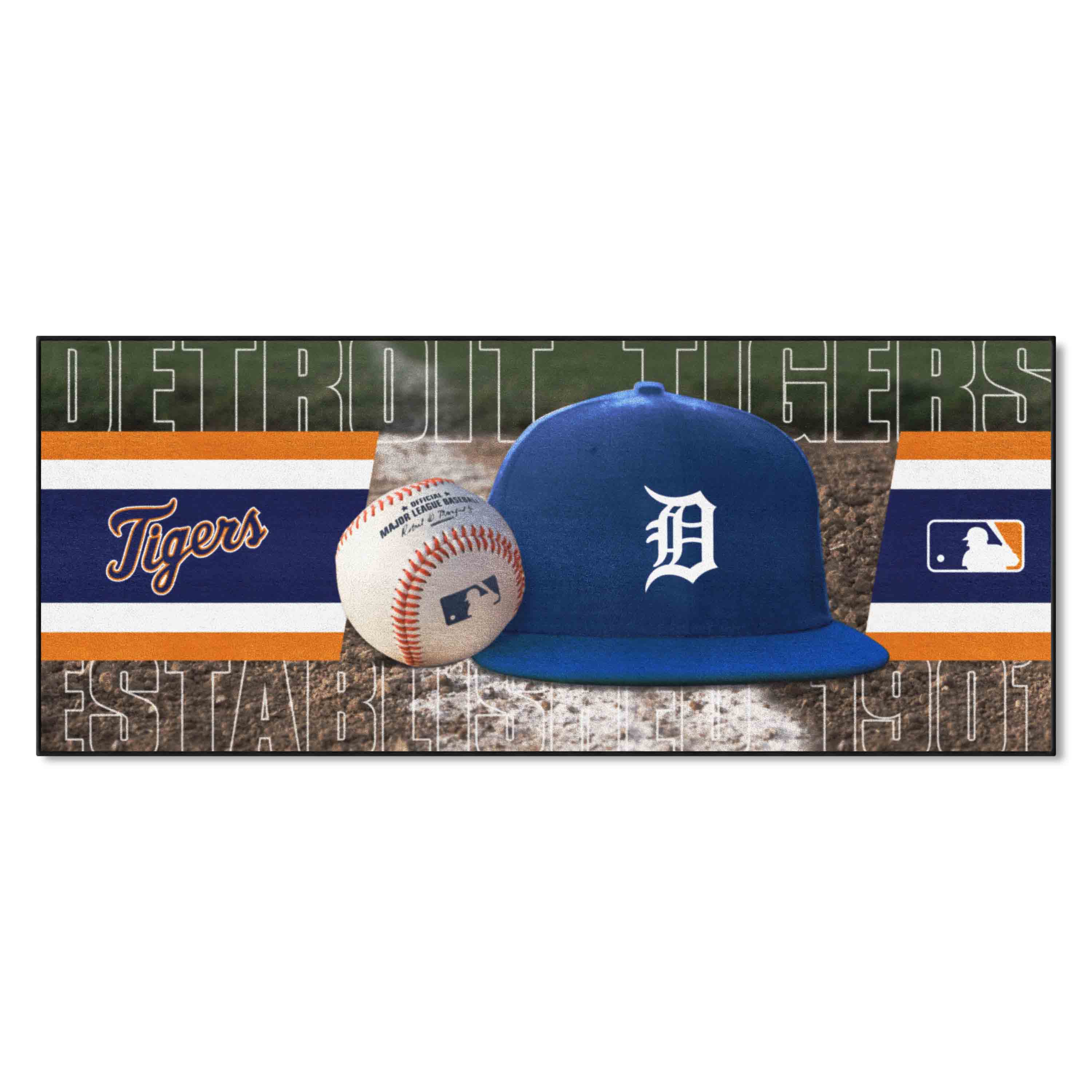 Detroit Tigers Baseball Runner Rug - 30in. x 72in.