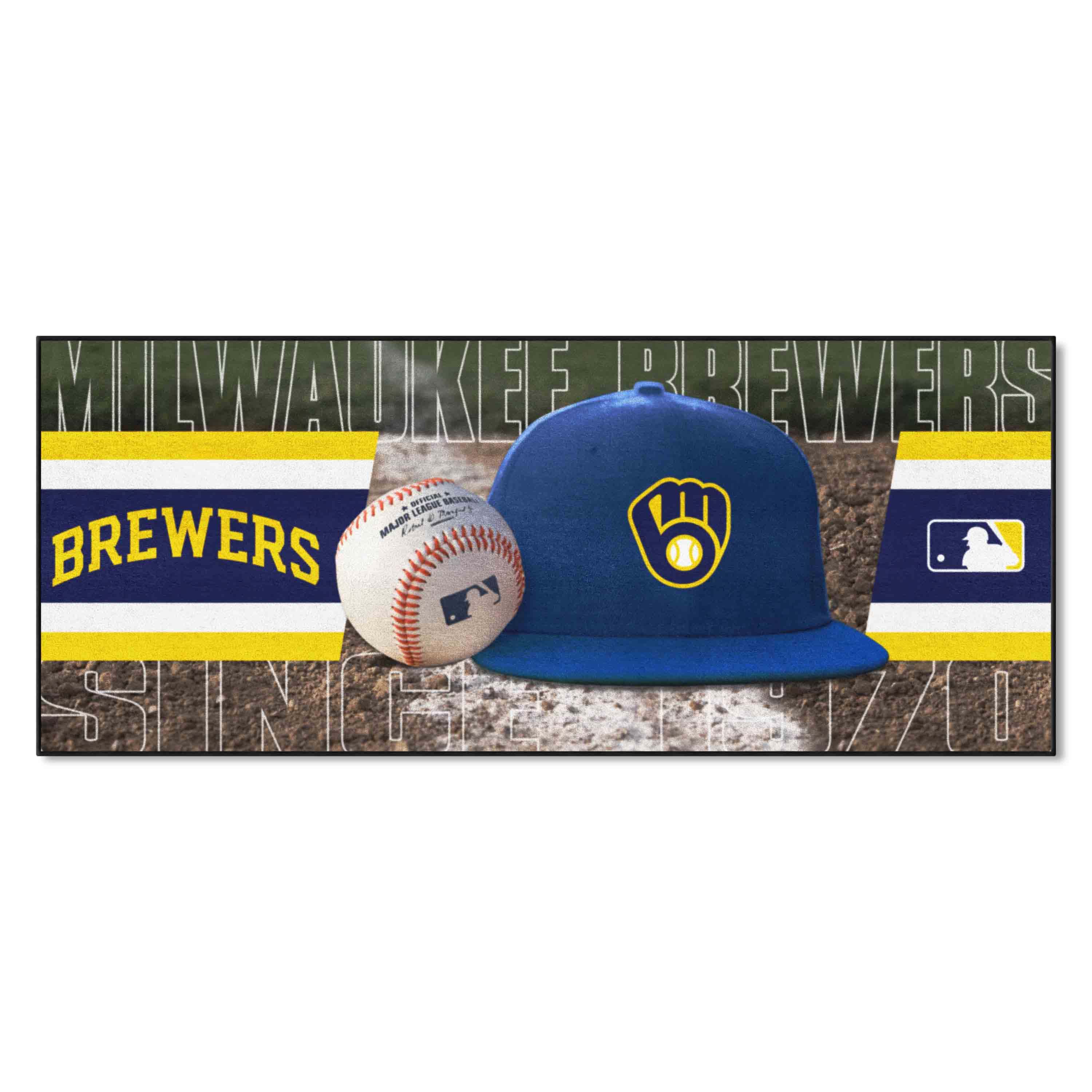 Milwaukee Brewers Baseball Runner Rug - 30in. x 72in. - Milwaukee Brewers