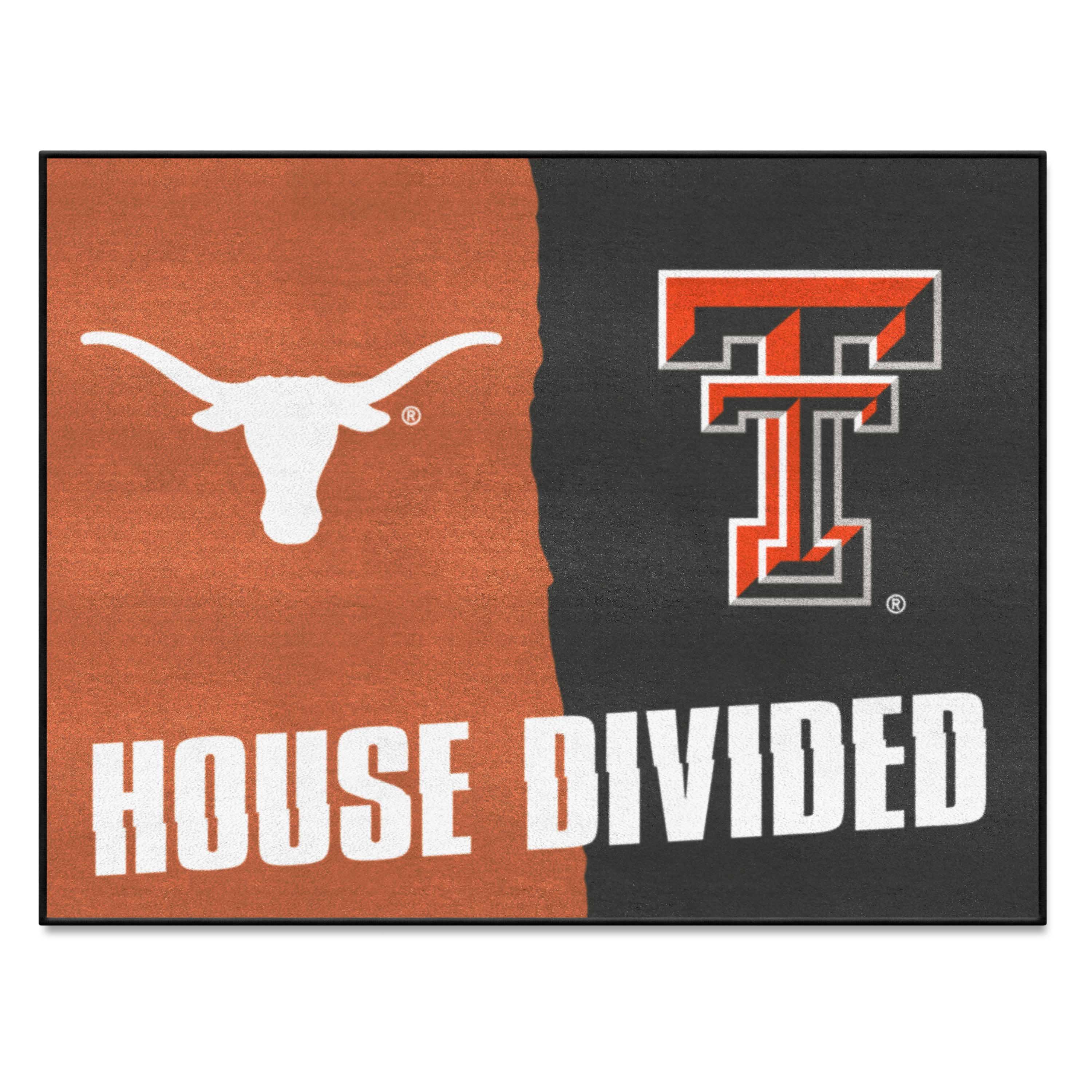 House Divided - Texas / Texas Tech House Divided House Divided Rug - 34 in. x 42.5 in. - House Divided - Texas / Texas Tech