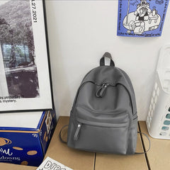 PU Leather Zip Backpack Bag - Trendsi