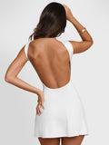 Backless Wide Strap Mini Dress - Trendsi