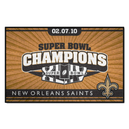 New Orleans Saints Starter Mat Accent Rug - 19in. x 30in., 2010 Super Bowl XLIV Champions