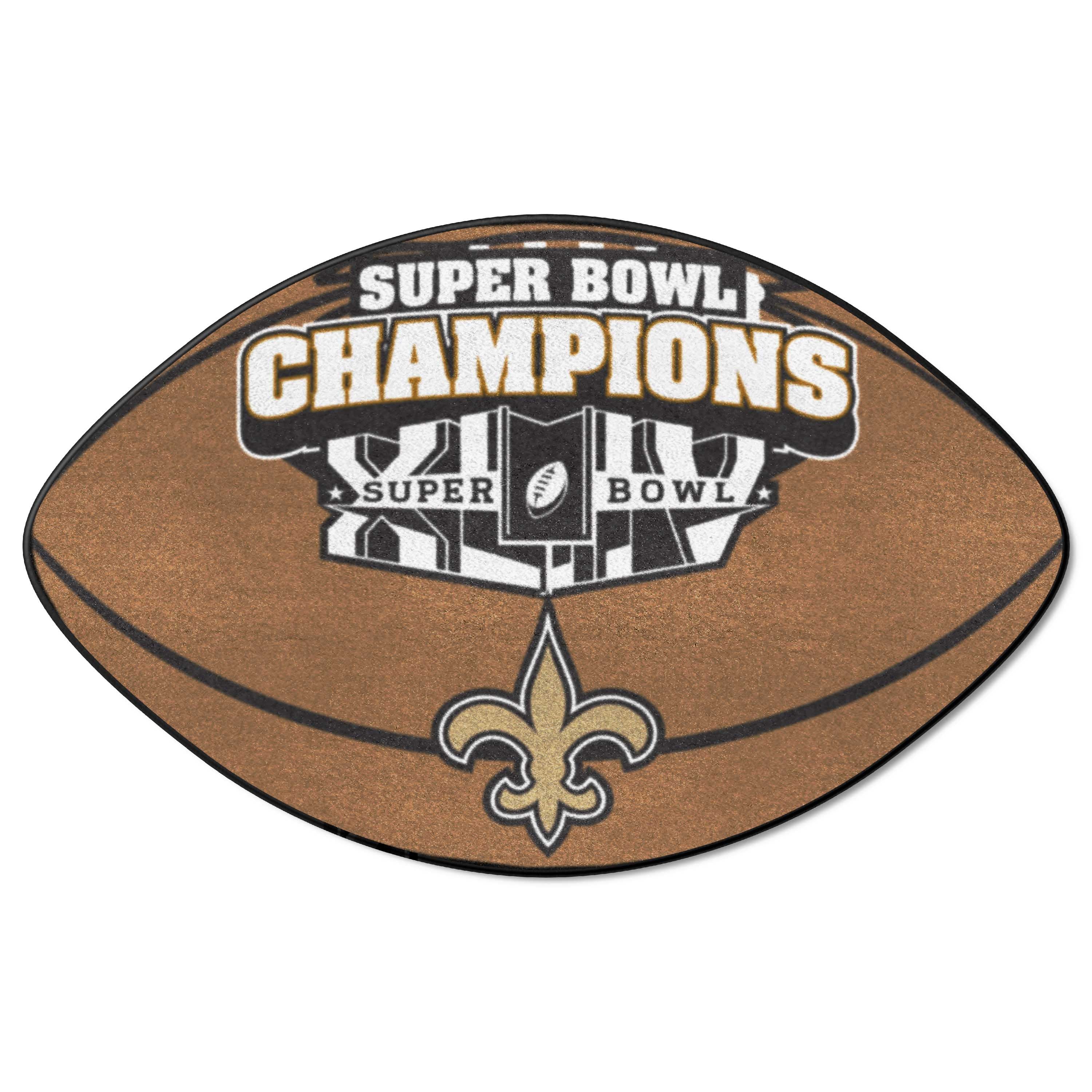 New Orleans Saints Football Rug - 20.5in. x 32.5in., 2010 Super Bowl XLIV Champions