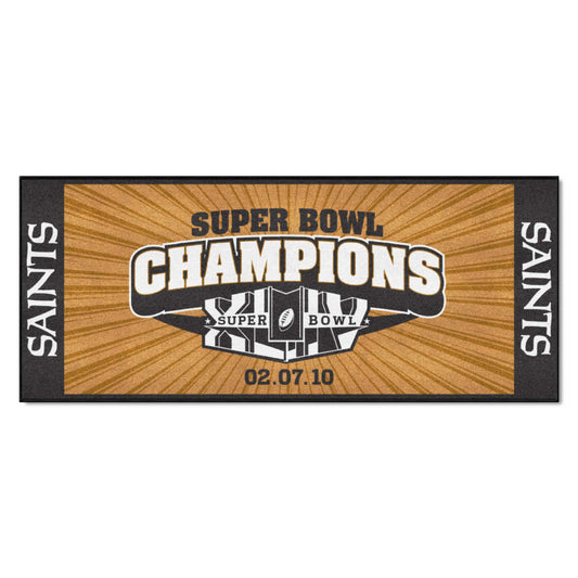 New Orleans Saints Field Runner Mat - 30in. x 72in., 2010 Super Bowl XLIV Champions - New Orleans Saints