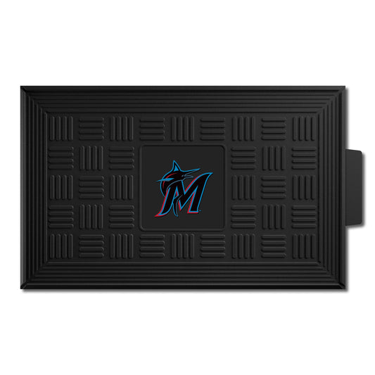 Miami Marlins Heavy Duty Vinyl Medallion Door Mat - 19.5in. x 31in.