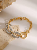 18K Gold-Plated Stainless Steel Chain Bracelet - Trendsi