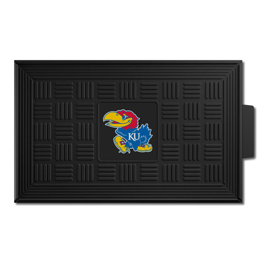 Kansas Jayhawks Heavy Duty Vinyl Medallion Door Mat - 19.5in. x 31in.