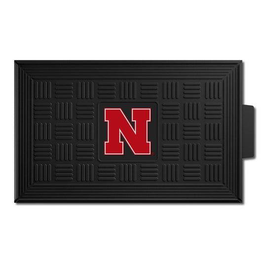 Nebraska Cornhuskers Heavy Duty Vinyl Medallion Door Mat - 19.5in. x 31in. - Nebraska