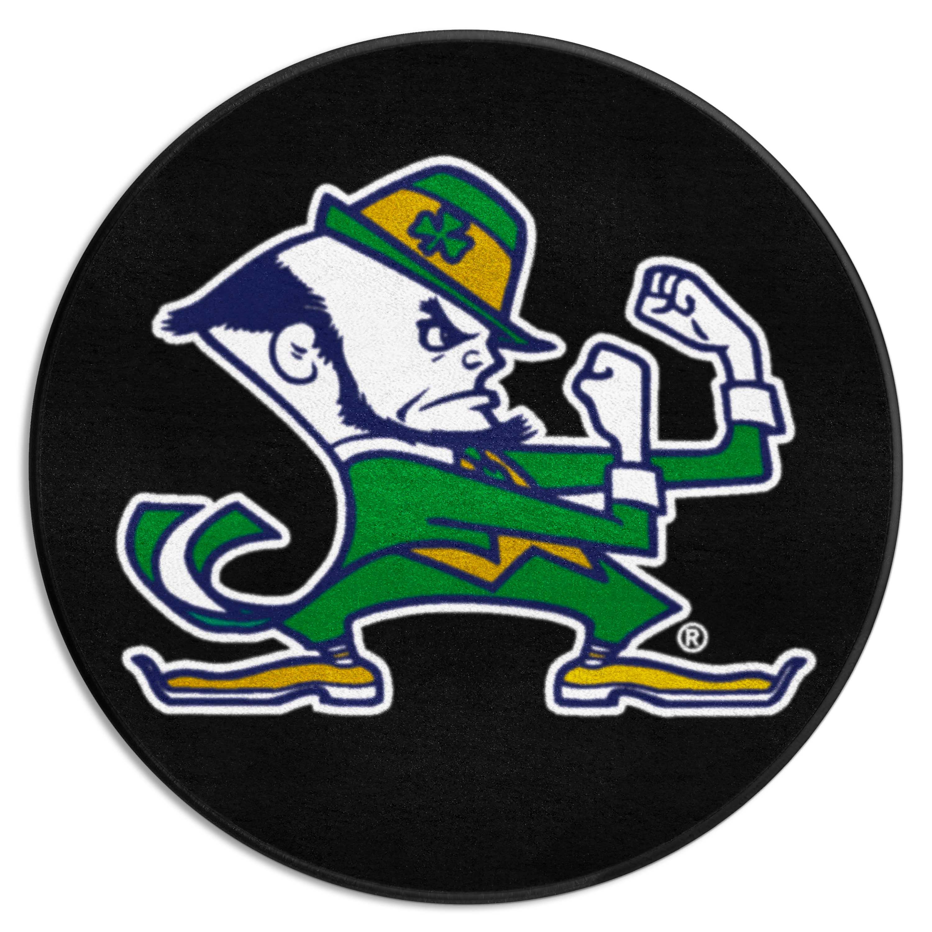 Notre Dame Fighting Irish Hockey Puck Rug - 27in. Diameter, Leprechaun