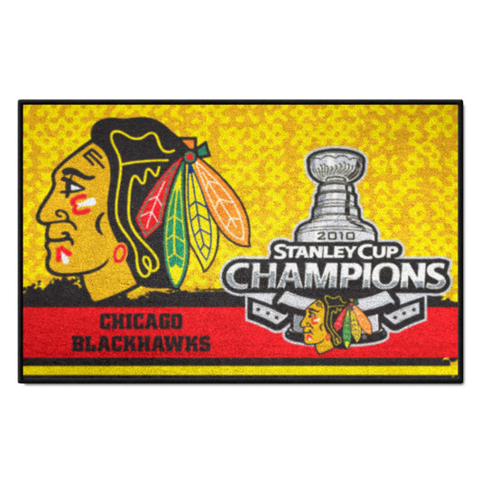 Chicago Blackhawks Starter Mat Accent Rug - 19in. x 30in., 2010 NHL Stanley Cup Champions