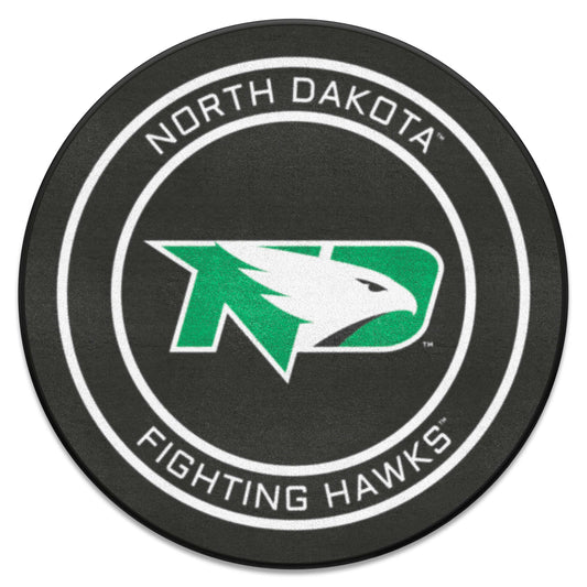 North Dakota Fighting Hawks Hockey Puck Rug - 27in. Diameter