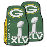 Green Bay Packers Front Carpet Car Mat Set - 2 Pieces, 2011 Super Bowl XLV Champions - Green Bay Packers