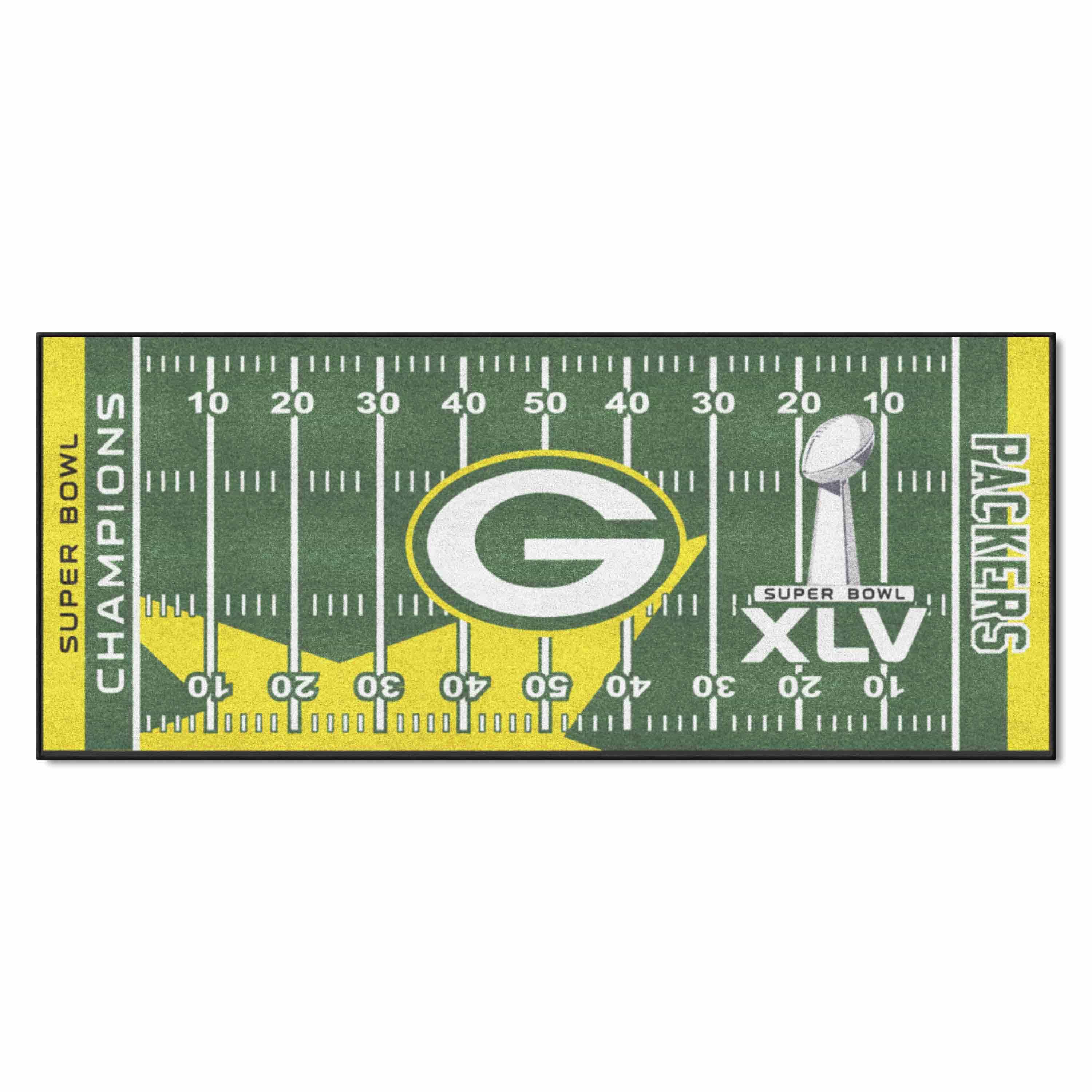 Green Bay Packers Field Runner Mat - 30in. x 72in., 2011 Super Bowl XLV Champions - Green Bay Packers