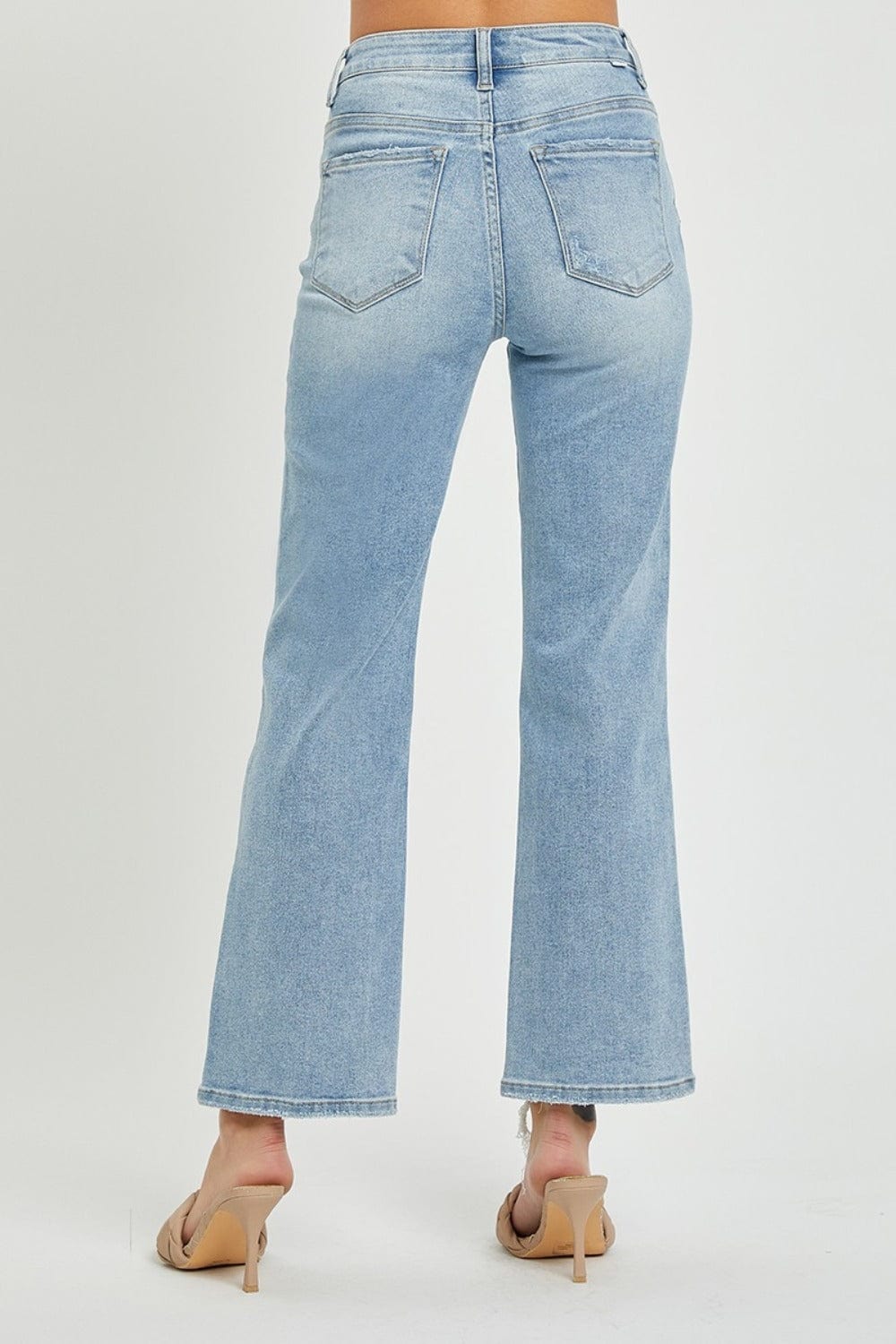 RISEN Full Size High Rise Straight Jeans - Trendsi