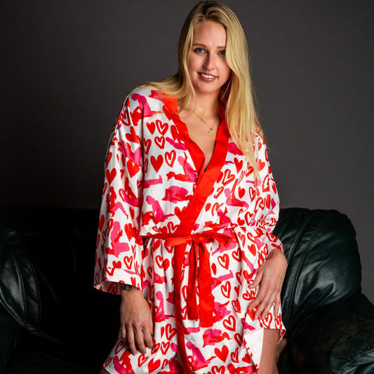 The Hot-Blooded Handbook | Ladies Valentine's Day Unisex Party Kimono