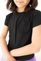 Black Ruffle Pocket Tee - Mila & Rose ®