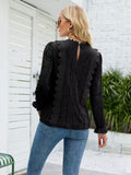 Lace V-Neck Flounce Sleeve Blouse - Flyclothing LLC