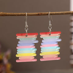 Acrylic Rainbow Dangle Earrings Trendsi