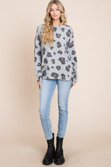 BOMBOM Leopard Drop Shoulder T-Shirt - Trendsi