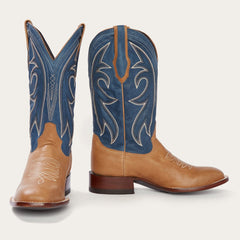 Stetson Casper Tan & Blue Matte Cowboy Boot