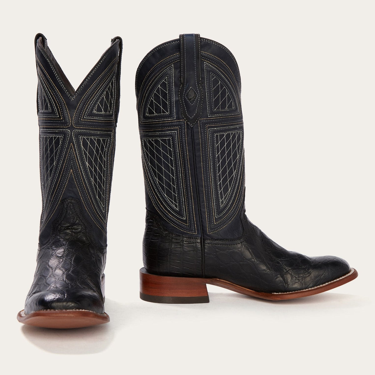 Stetson Black Falls Alligator Cowboy Boot