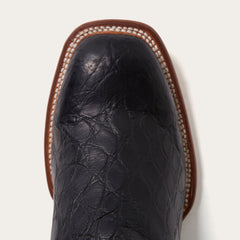 St-EEtson Black Falls Alligator Cowboy Boot