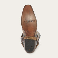 Stetson Sun Dance Kid Washed Crater Black Cowboy Boot