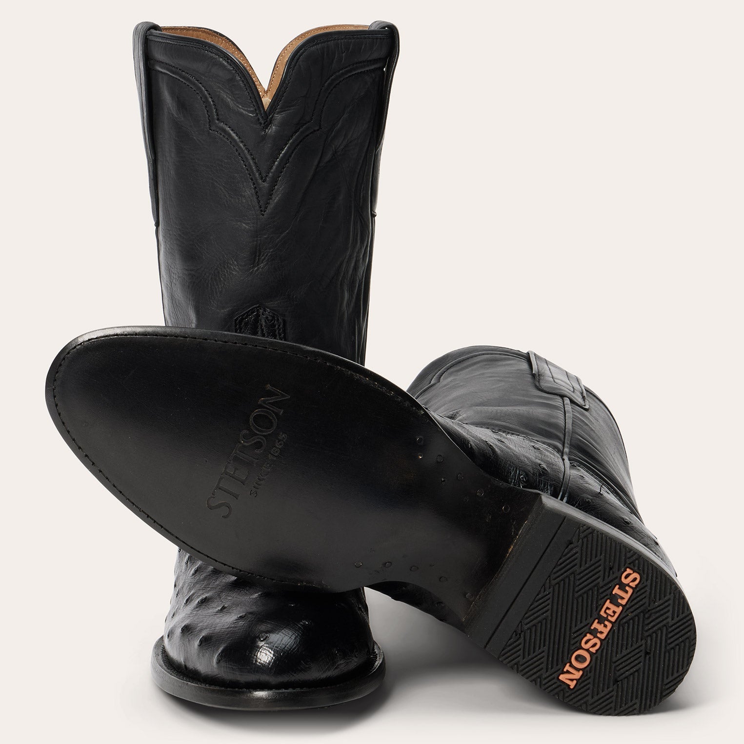 Stetson Austin Ostrich Roper Boots