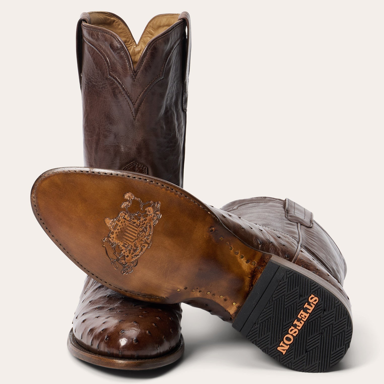 Stetson Austin Ostrich Roper Boots