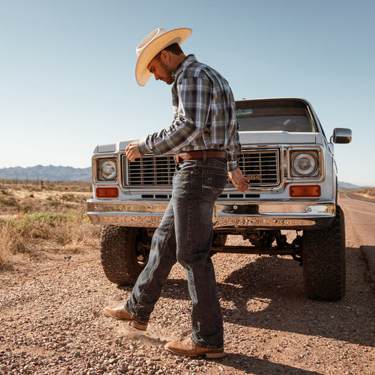 Bota de cuero azul y marrón bruñido Goddard de Stetson