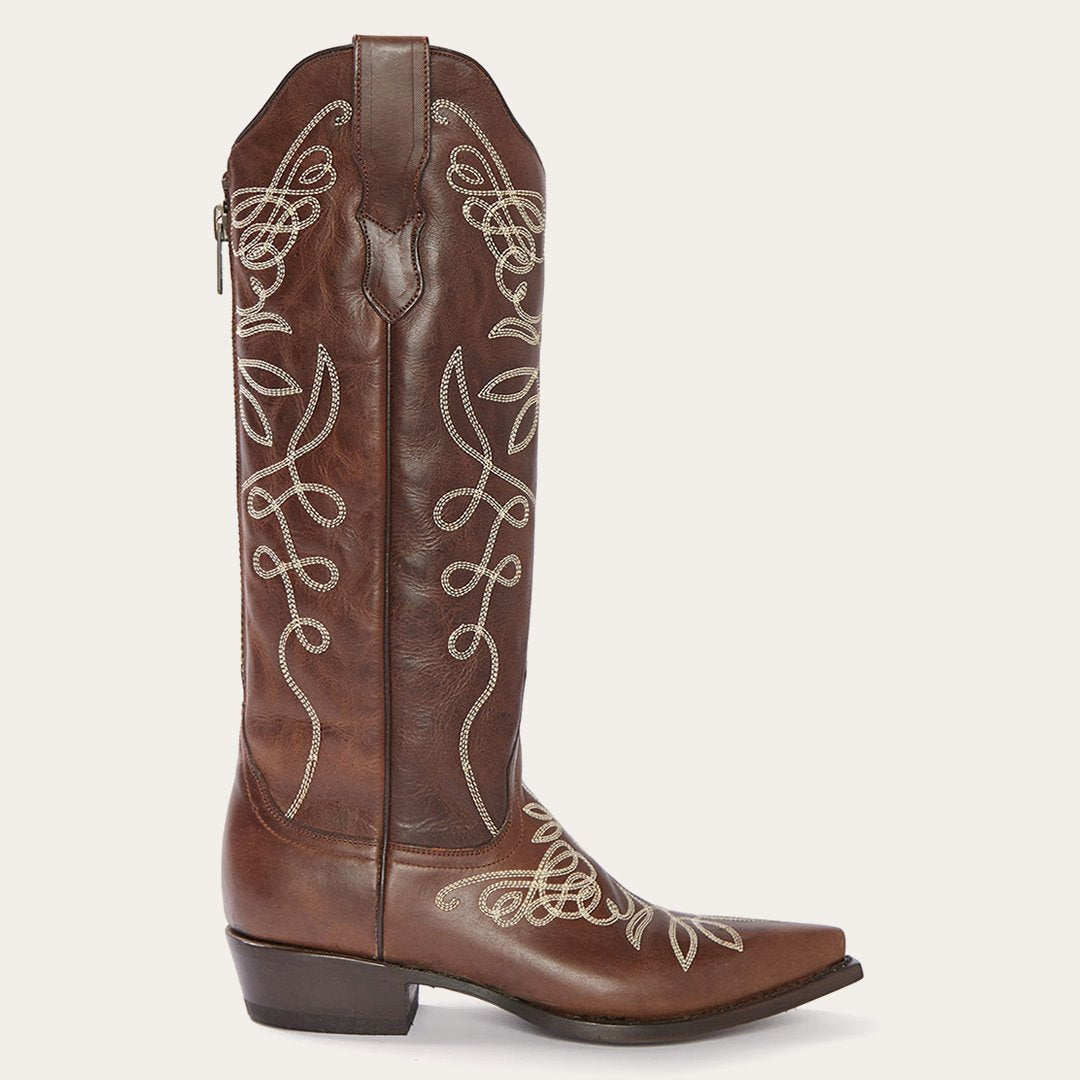 Stetson Adeline Burnished Brown Back Zip Cowboy Boot