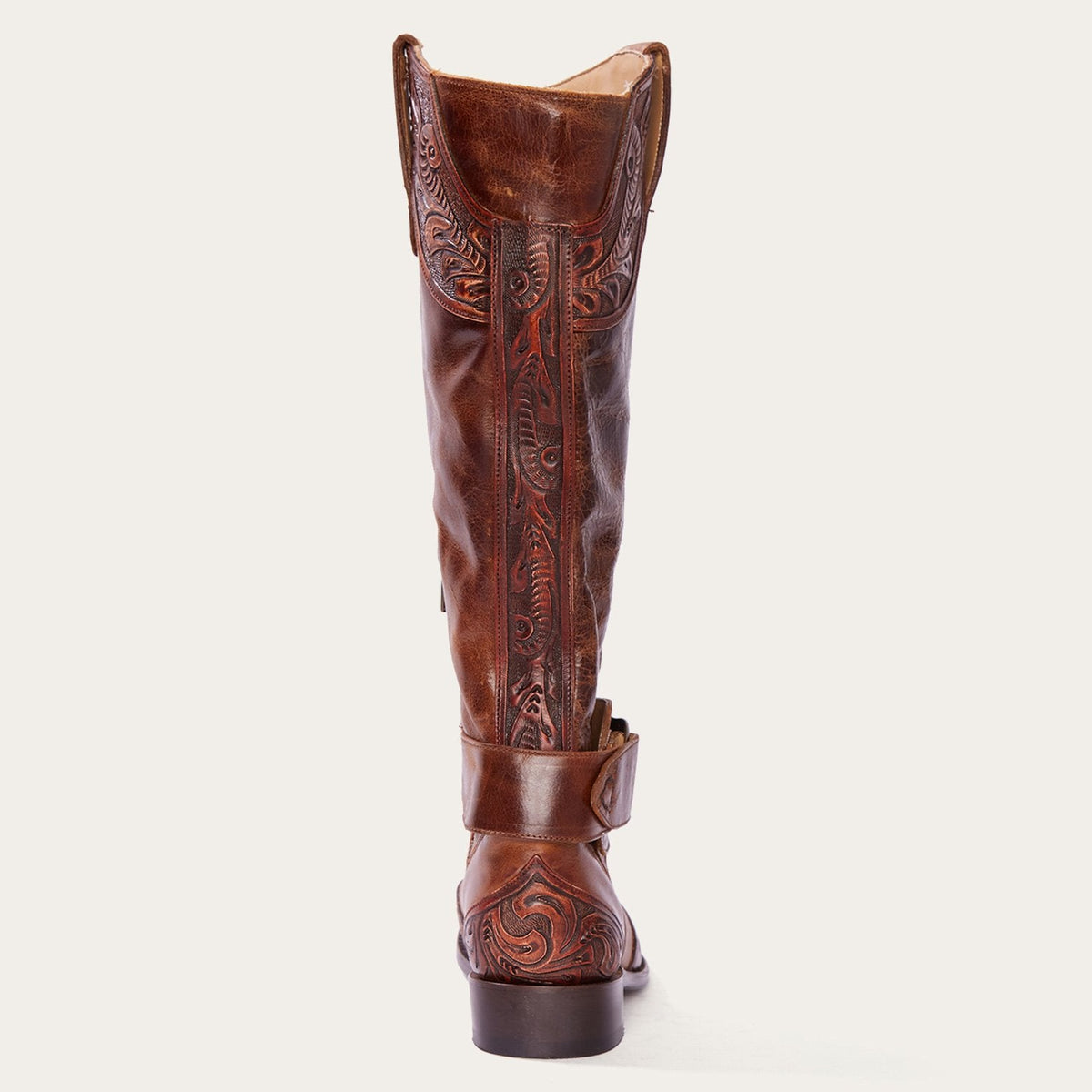 Stetson Burnished Cognac Paisley Side Zip Cowboy Boot