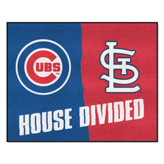 MLB House Divided - Cubs / Cardinals House Divided Rug - 34 in. x 42.5 in.