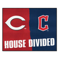 MLB House Divided - Reds / Guardians House Divided House Divided Rug - 34 in. x 42.5 in.