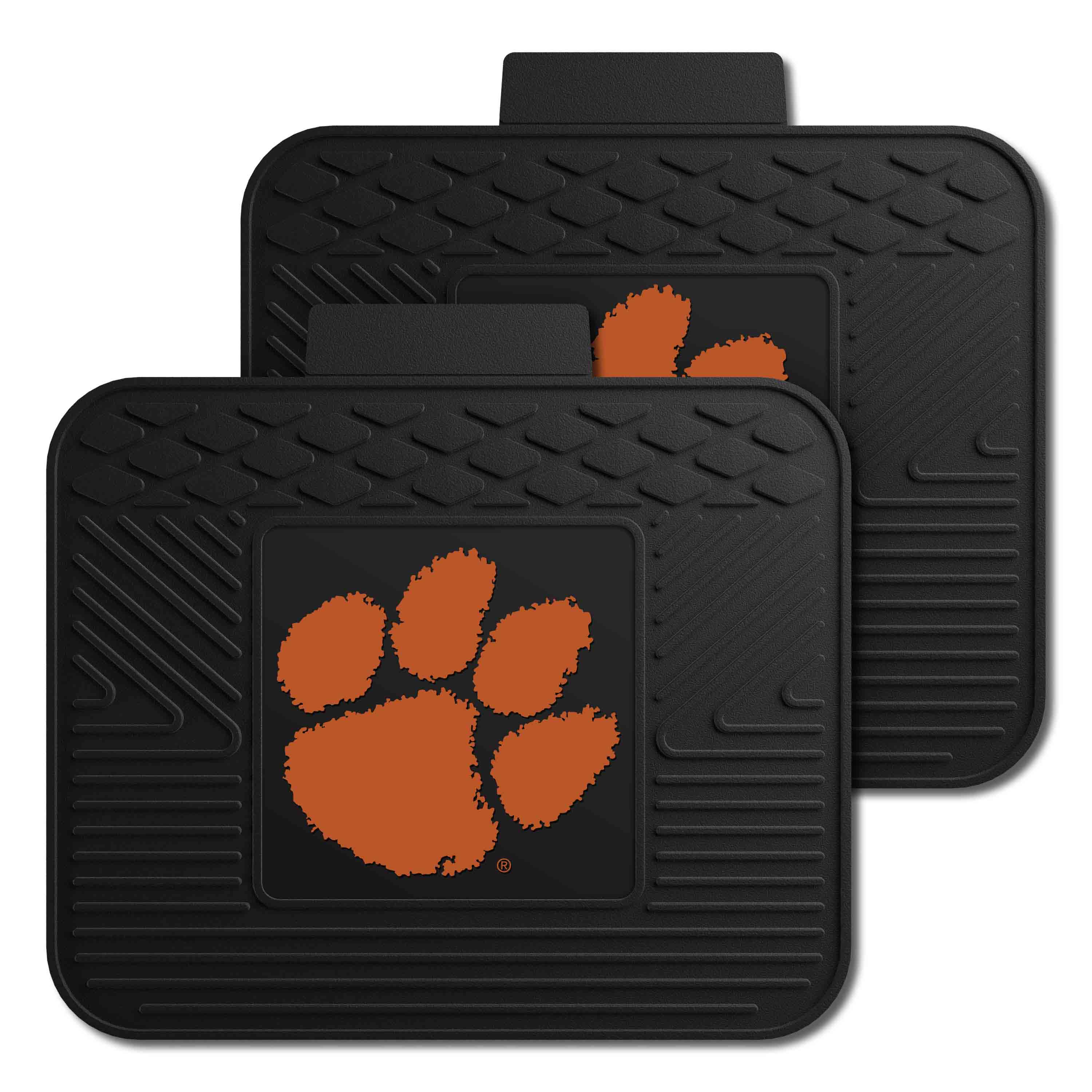 Clemson Tigers Back Seat Car Utility Mats - 2 Piece Set - Clemson