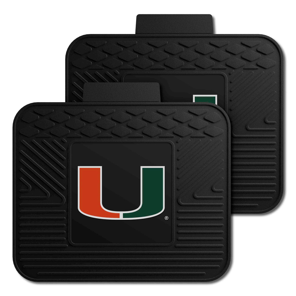 Miami Hurricanes Back Seat Car Utility Mats - 2 Piece Set