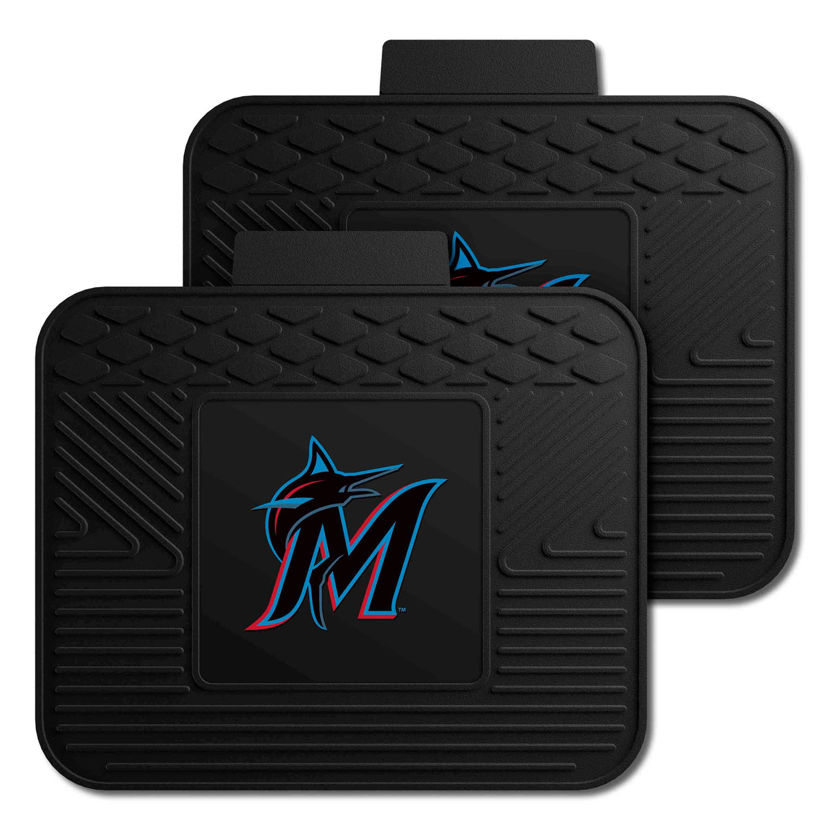 Miami Marlins Back Seat Car Utility Mats - 2 Piece Set