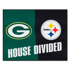 NFL House Divided - Packers / Steelers House Divided Rug - 34 in. x 42.5 in. - NFL House Divided - Packers / Steelers