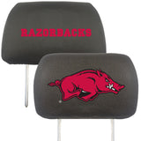 Arkansas Razorbacks Embroidered Head Rest Cover Set - 2 Pieces