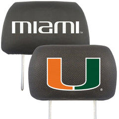 Miami Hurricanes Embroidered Head Rest Cover Set - 2 Pieces