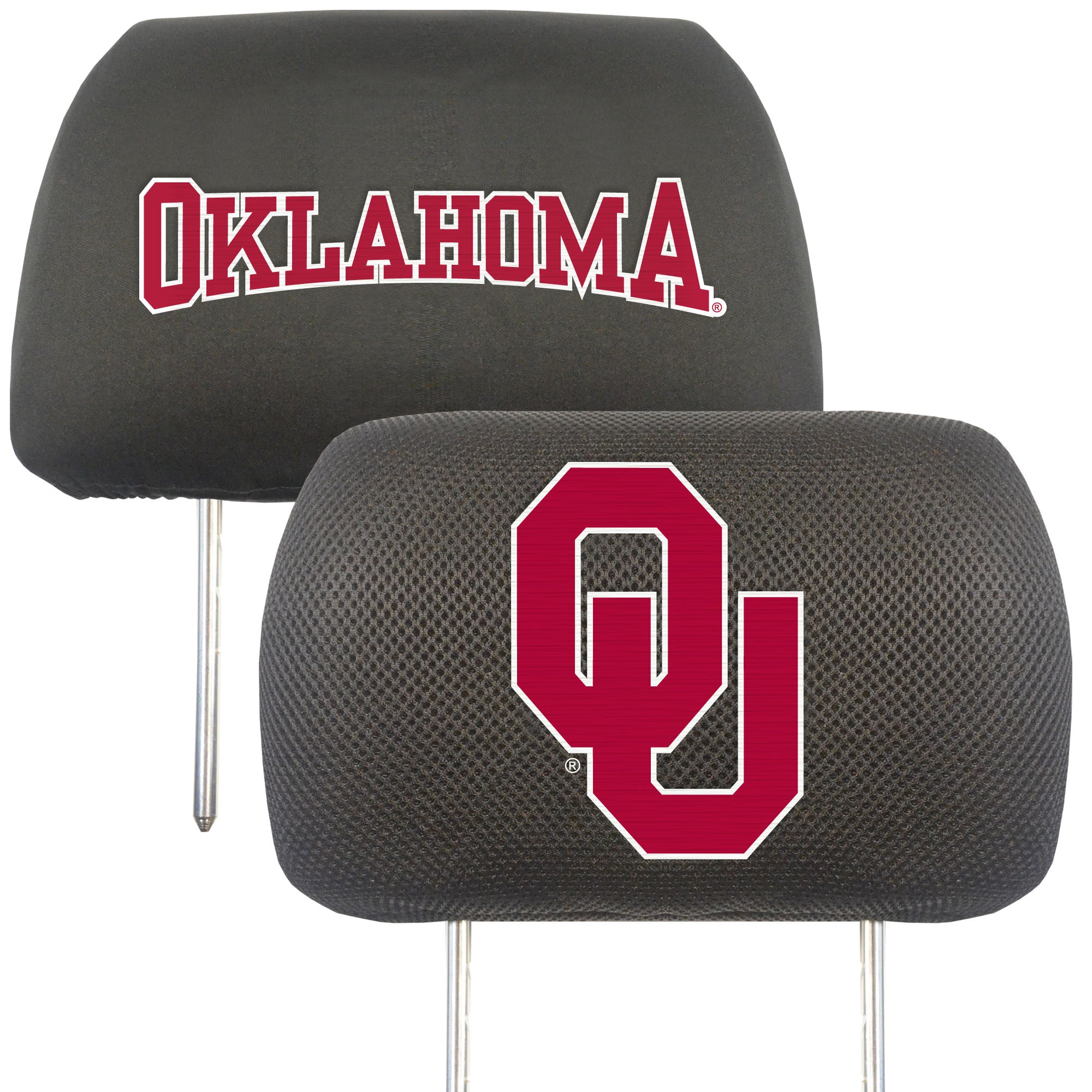 Oklahoma Sooners Embroidered Head Rest Cover Set - 2 Pieces