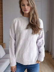 Mock Neck Long Sleeve Sweater - Trendsi