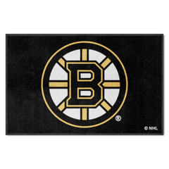 Boston Bruins 4X6 High-Traffic Mat with Durable Rubber Backing - Landscape Orientation