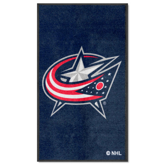 Columbus Blue Jackets 3X5 High-Traffic Mat with Durable Rubber Backing - Portrait Orientation - Columbus Blue Jackets