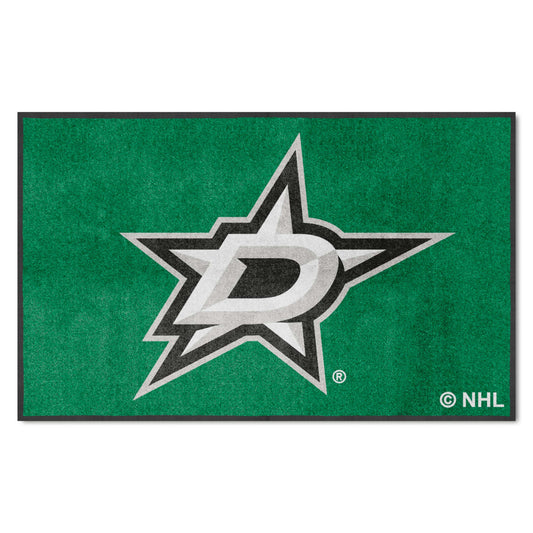 Dallas Stars 4X6 High-Traffic Mat with Durable Rubber Backing - Landscape Orientation - Dallas Stars