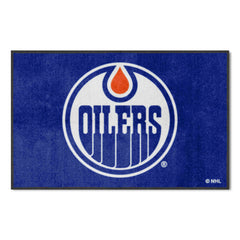 Edmonton Oilers 4X6 High-Traffic Mat with Durable Rubber Backing - Landscape Orientation