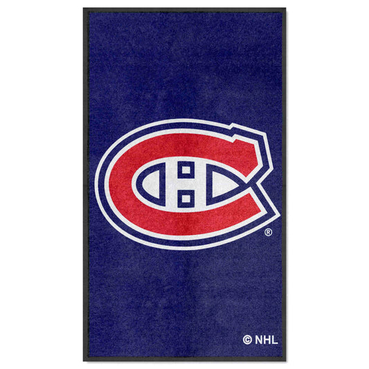 Montreal Canadiens 3X5 High-Traffic Mat with Durable Rubber Backing - Portrait Orientation