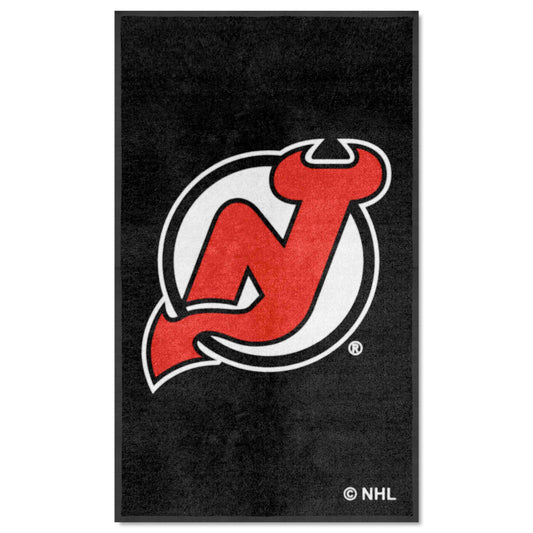 New Jersey Devils 3X5 High-Traffic Mat with Durable Rubber Backing - Portrait Orientation - New Jersey Devils