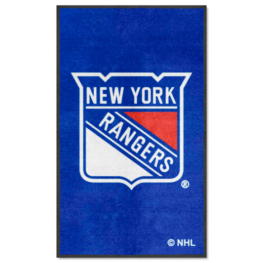 New York Rangers 3X5 High-Traffic Mat with Durable Rubber Backing - Portrait Orientation