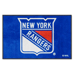 New York Rangers 4X6 High-Traffic Mat with Durable Rubber Backing - Landscape Orientation - New York Rangers